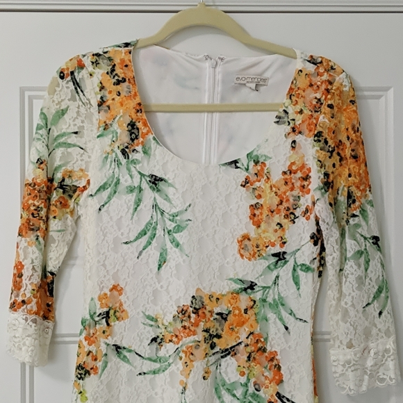 Eva Mendes White Lace Business Professional Dress - Picture 2 of 5